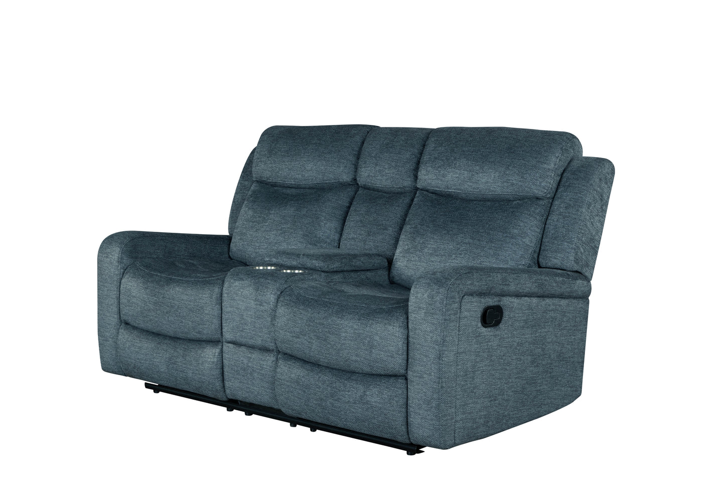 dana dark grey console reclining loveseat
