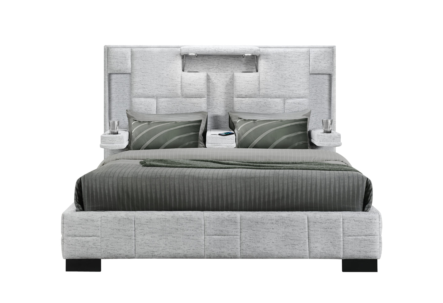 amy grey no wood trim queen bed no wood trim