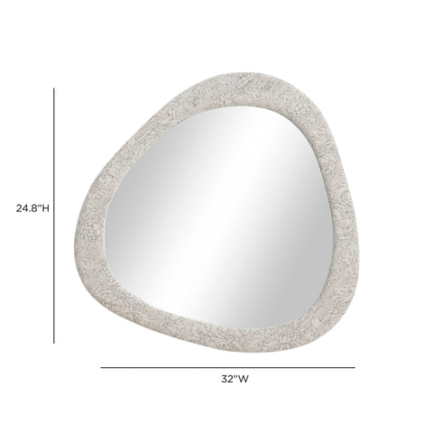 Giselle Marlowe 32"X25" Neutral Floral Jacquard Wall Mirror - image 5