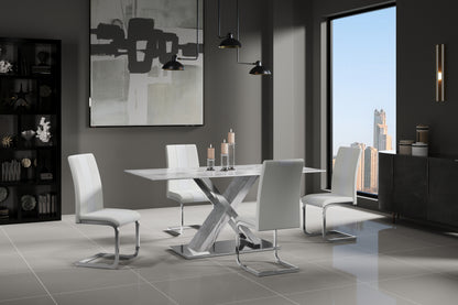 Romo White DINING TABLE + 4 DC