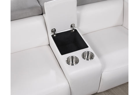Claudia White/Grey POWER RECLINING SOFA/POWER CONSOLE RECLINING LOVE SEAT/POWER RECLINER