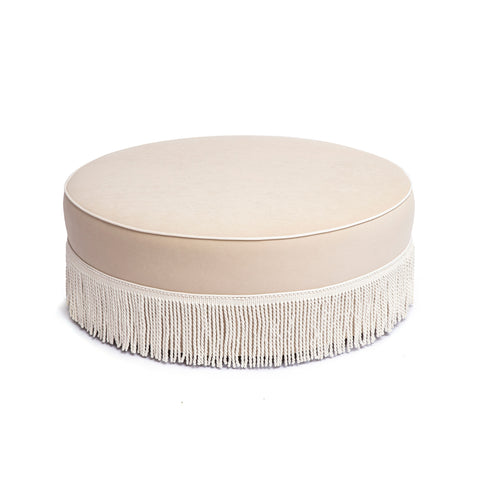 Margaux Valois Tasseled Round Ottoman - image 2