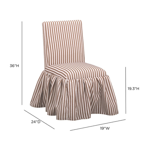 Colette Laurent Striped Performance Linen Skirted Dining Chair - image 7