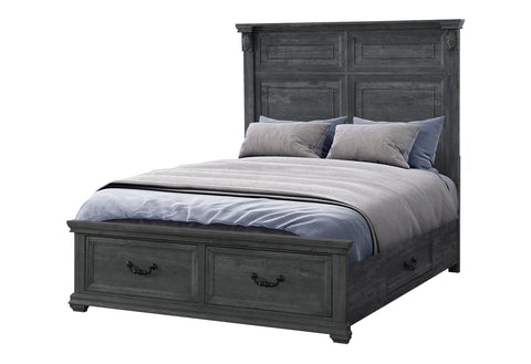 Alex Grey Storage,Tatum Grey Panel Bed QUEEN BED STORAGE