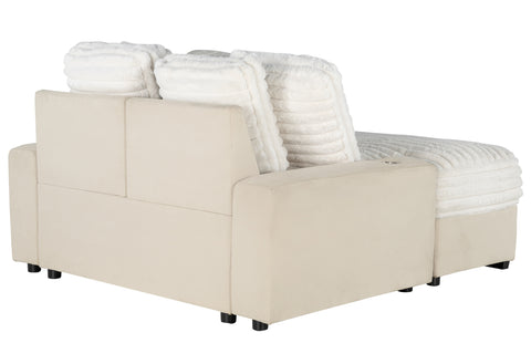 Courtney Beige LOUNGER SOFA W/USB