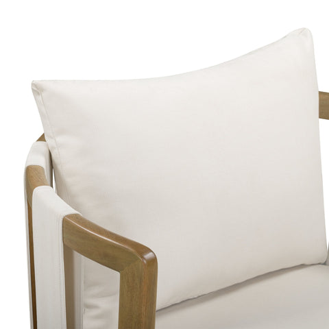 Genevieve Ravenna Cream Upcycled Basketweave Fabric Outdoor Accent Chair - image 5