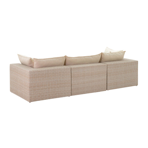 Ines Castaigne 120" Performance Fabric &amp; Wicker Outdoor Sofa - image 7