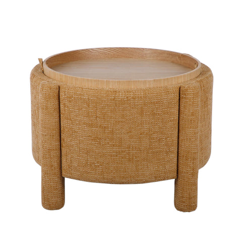 Amelie Capri Railroad Chenille Storage Stool With Reversible Tray Top - image 2