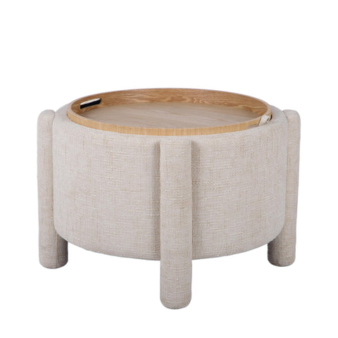 Amelie Capri Railroad Chenille Storage Stool With Reversible Tray Top - image 4