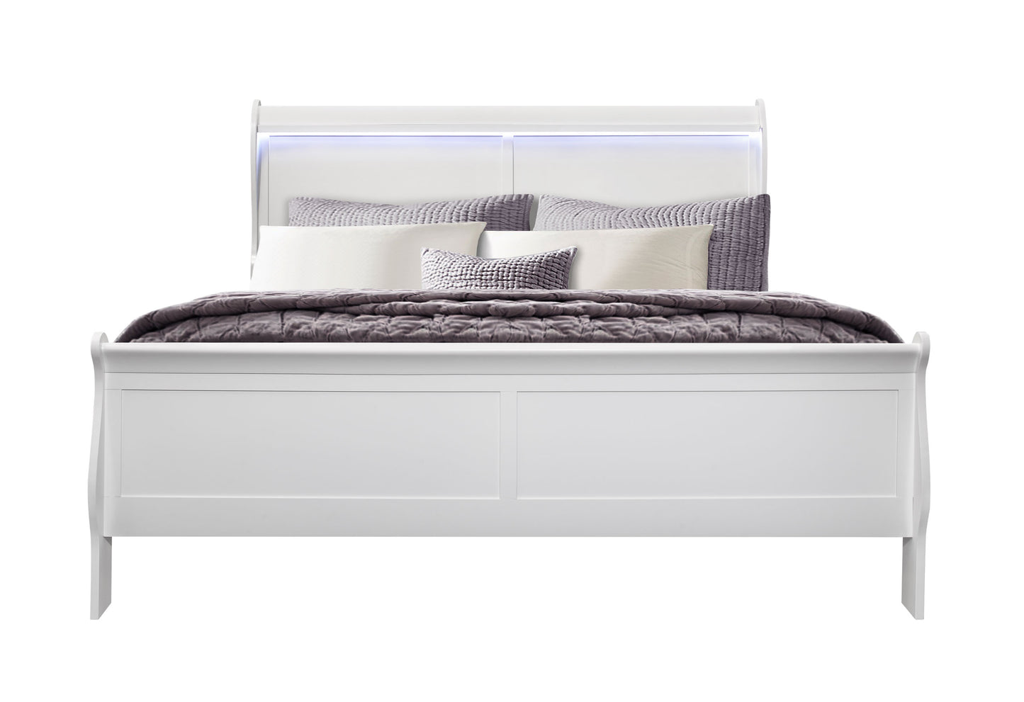 james white king bed with led