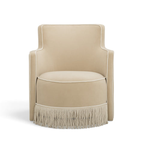 Leonie Ravenna Tasseled Velvet Swivel Accent Chair - image 2
