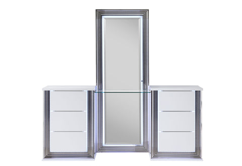 Abigail Smooth White VANITY WITH LED