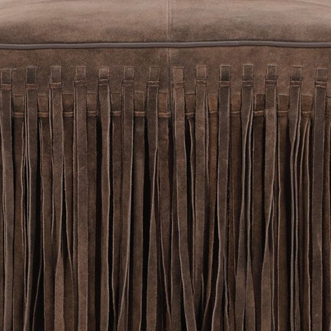 Amelie Devereux Square Suede Fringe Ottoman - image 7