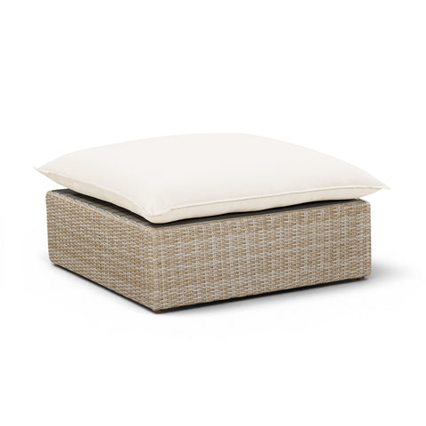 Ines Castaigne Performance Fabric &amp; Wicker Outdoor Ottoman - image 2