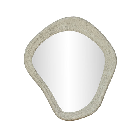 Anais Ravenna 35"X31" Ribbed Faux Stone Wall Mirror - image 3