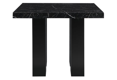 TALIA Grey BLACK BAR TABLE + 4 BAR STOOLS