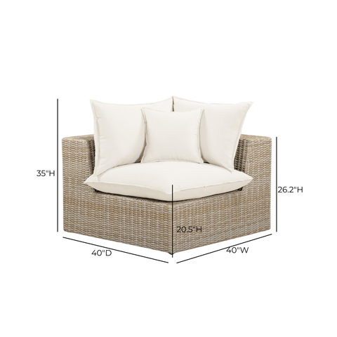 Ines Castaigne Performance Fabric &amp; Wicker Outdoor Corner Chair - image 6