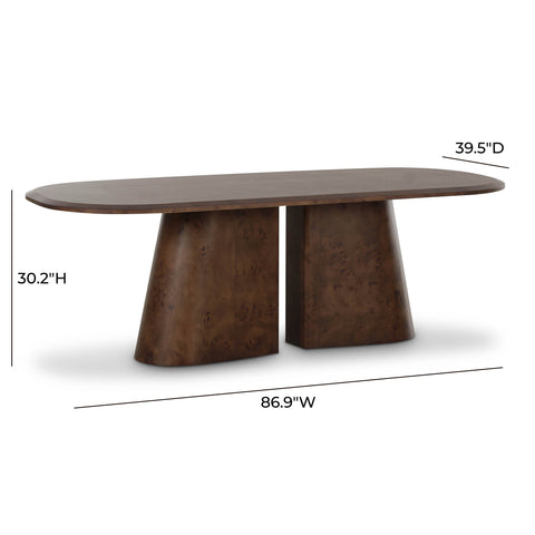 Giselle Laurent 87" Burl Oval Dining Table - image 6