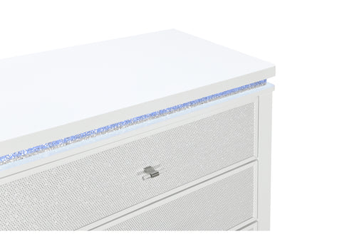 Riley White NIGHTSTAND WITH LED AND USB