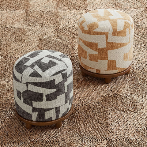 Celeste Capri Performance Jacquard Ottoman - image 2