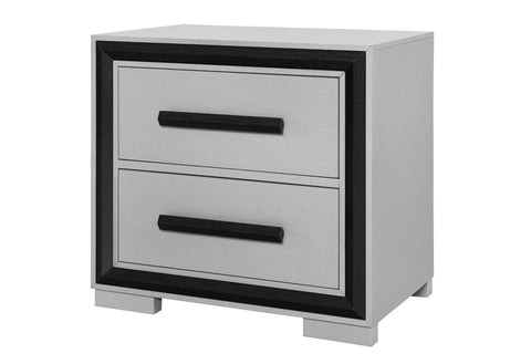 Paris Grey/Black KING BED WITH LED, DRESSER, MIRROR AND NIGHTSTAND