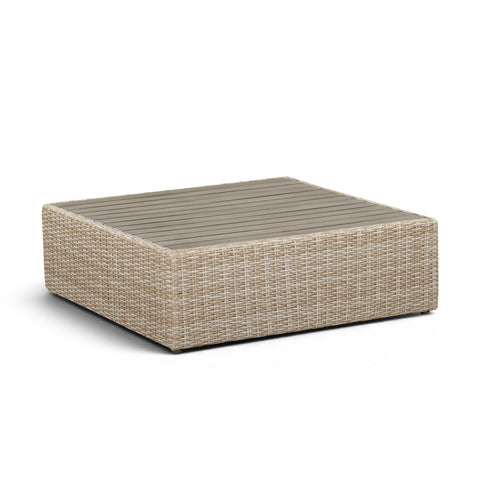 Ines Castaigne Performance Fabric &amp; Wicker Outdoor Ottoman - image 3
