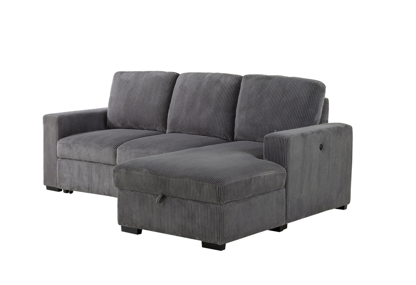 delilah grey l shape sectional with pull out sofa bed