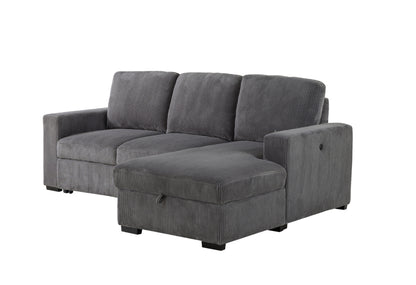 Delilah Grey L SHAPE SECTIONAL WITH PULL OUT SOFA BED