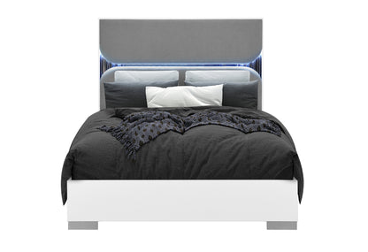 Aiden WHITE KING BED WITH LED