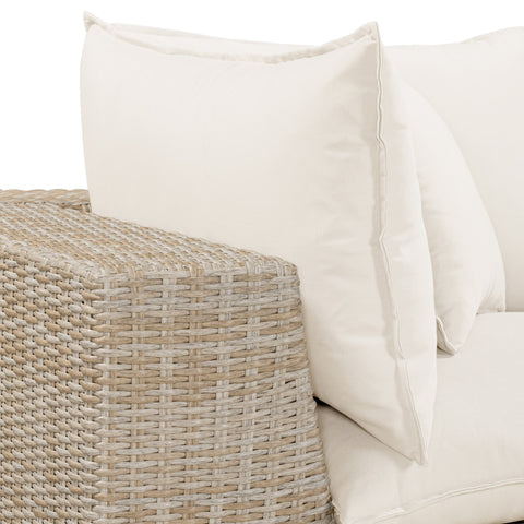 Ines Castaigne 80" Performance Fabric &amp; Wicker Outdoor Loveseat - image 3
