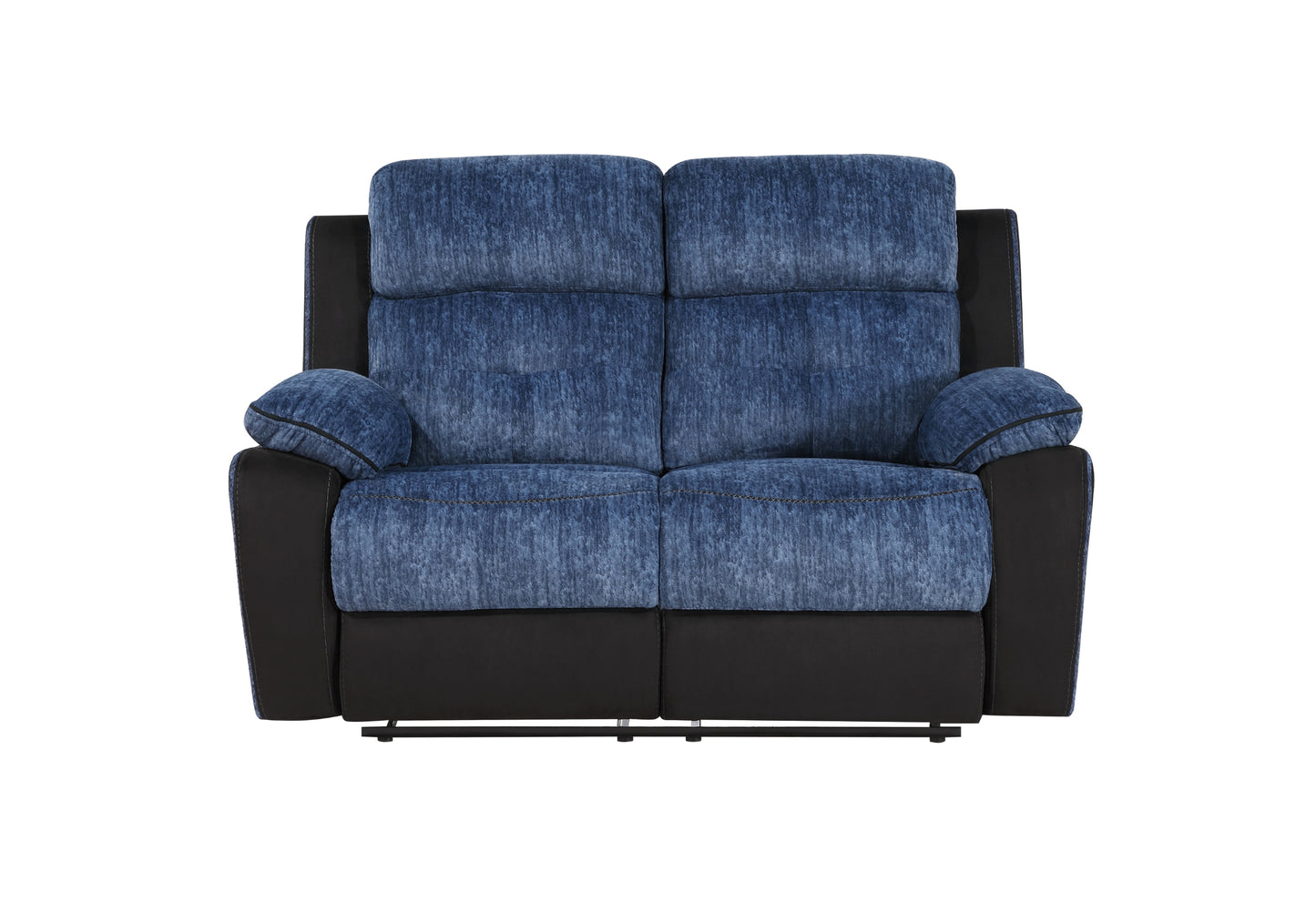 dean navy/black reclining loveseat