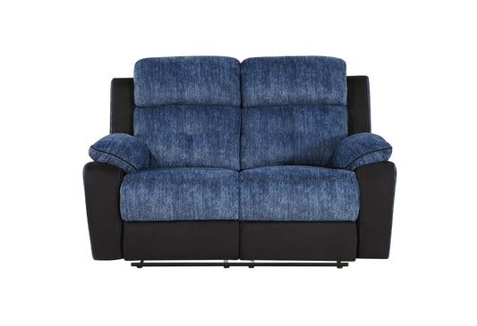Dean Navy/Black RECLINING LOVESEAT