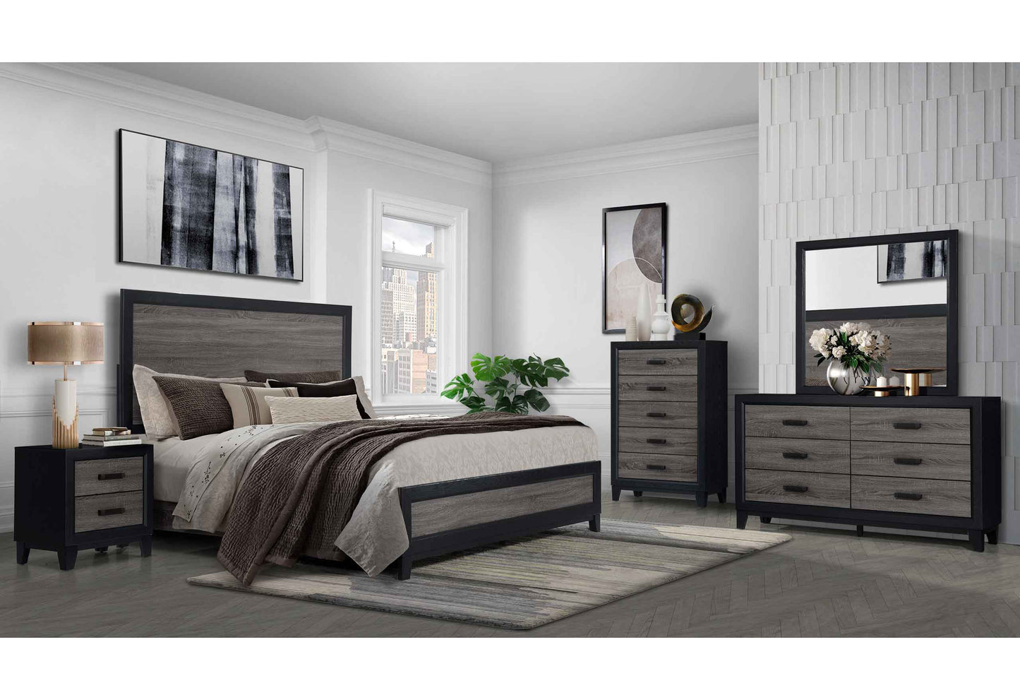 anthony grey/black king bed group
