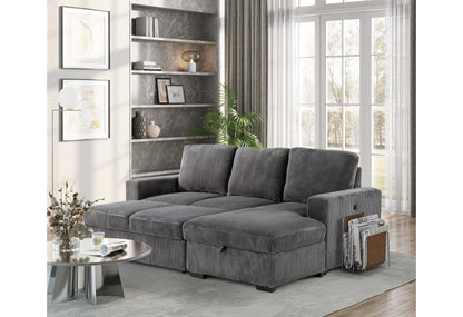 Delilah Grey L SHAPE SECTIONAL WITH PULL OUT SOFA BED