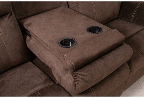Craig Coffee RECLINING SOFA WITH DROP DOWN TABLE AND STORAGE DRAWER