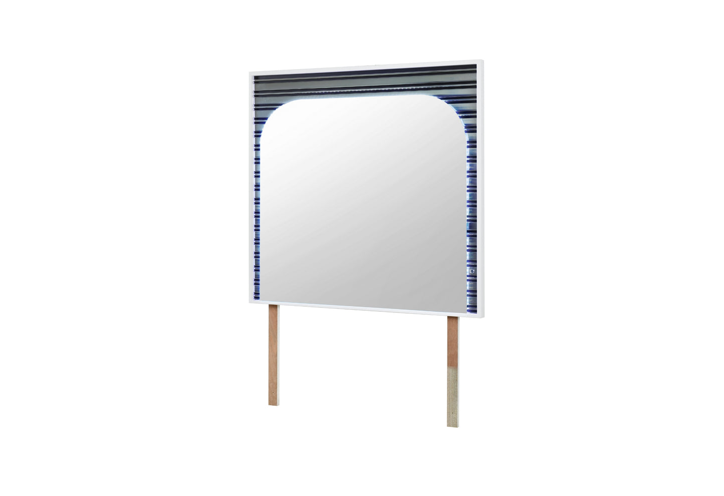 aiden white mirror with led