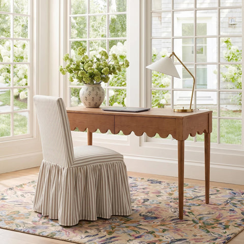 Colette Laurent Striped Performance Linen Skirted Dining Chair - image 2