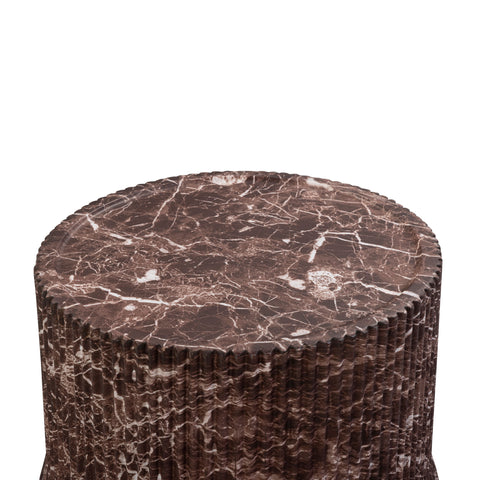 Noemie Chantilly Red Faux Levanto Marble Indoor/Outdoor Concrete Side Table - image 3
