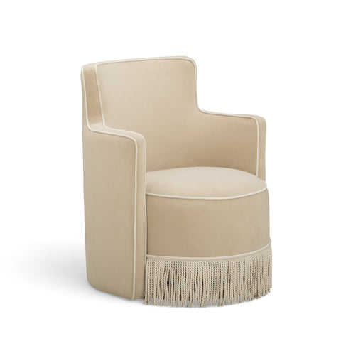 Leonie Ravenna Tasseled Velvet Swivel Accent Chair - image 1