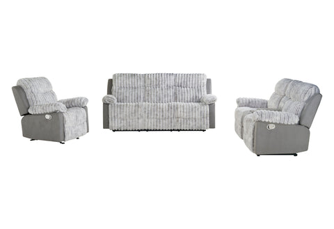Dakota Grey RECLINING SOFA/CONSOLE RECLINING LOVESEAT/GLIDER RECLINER