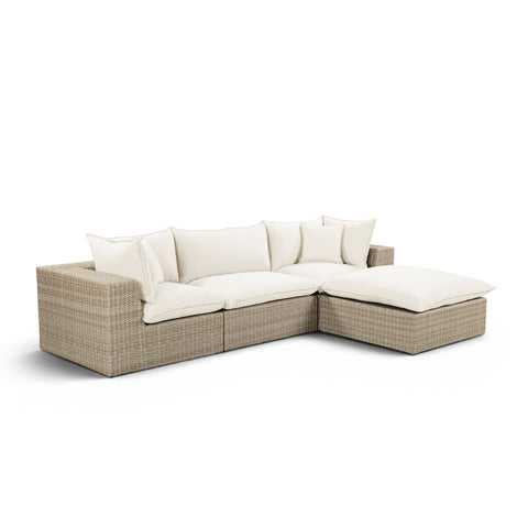 Ines Castaigne 4-Piece Performance Fabric &amp; Wicker Outdoor Sectional - image 2
