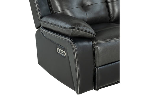 Dean Blanche Charcoal/Blanche Black Power POWER RECLINING SOFA