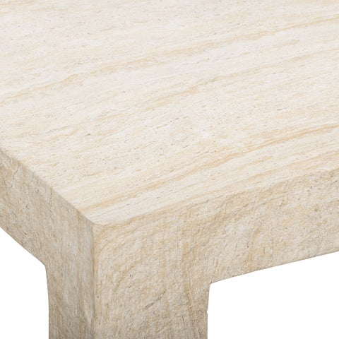 Delphine Siena 46" Faux Travertine Indoor/Outdoor Concrete Coffee Table - image 5