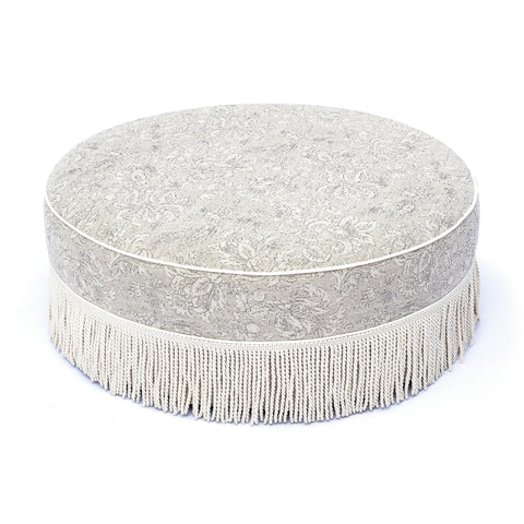 Margaux Valois Tasseled Round Ottoman - image 3