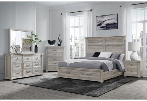 Alex Natural,Rowan/Tatum Natural Storage,Tatum Natural Panel Bed KING BED GROUP WITH STORAGE
