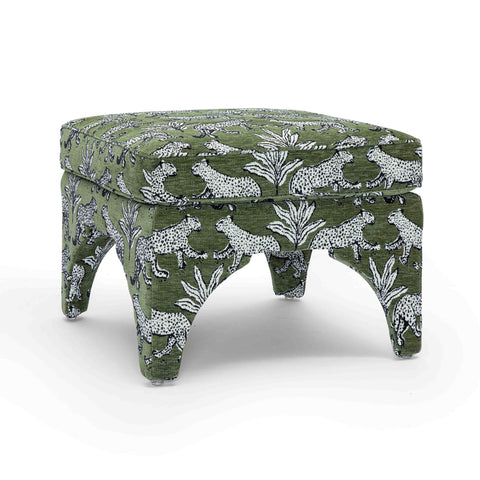 Elodie Savoy Leopard Performance Jacquard Ottoman - image 1