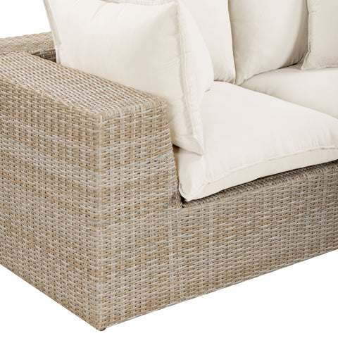 Ines Castaigne 80" Performance Fabric &amp; Wicker Outdoor Loveseat - image 4