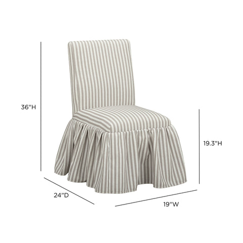 Colette Laurent Striped Performance Linen Skirted Dining Chair - image 7