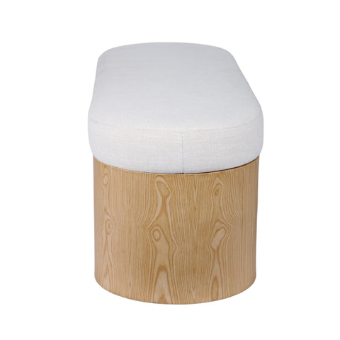 Leonie Rivoli 49" Cream Performance Fabric Storage Bench - image 3