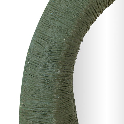 Anais Ravenna 22"X28" Ribbed Forest Green Fiberglass Thick Wall Mirror - image 4